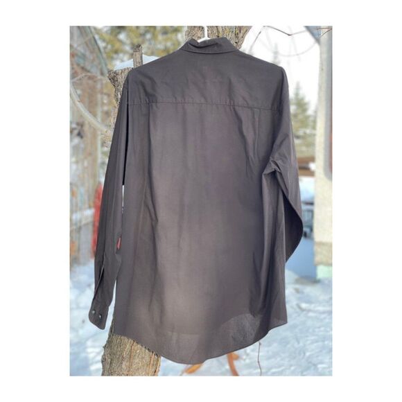 Calvin Klein Brown Dress Shirt 100% Cotton Sz 16 34/35 - Picture 4 of 5